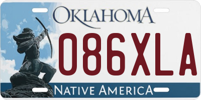OK license plate 086XLA