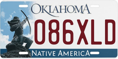 OK license plate 086XLD