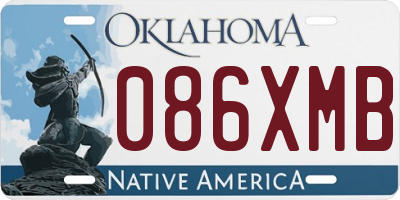 OK license plate 086XMB