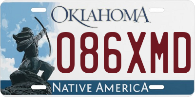 OK license plate 086XMD