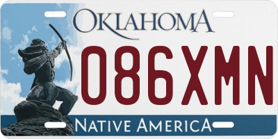OK license plate 086XMN