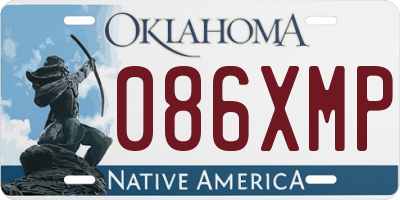 OK license plate 086XMP