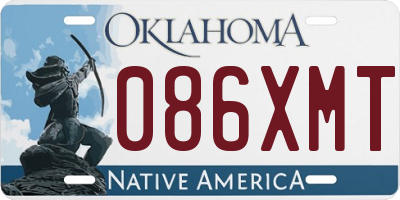 OK license plate 086XMT