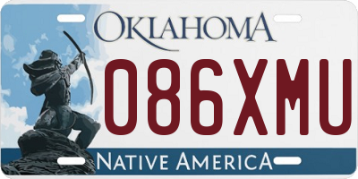 OK license plate 086XMU