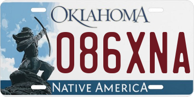 OK license plate 086XNA