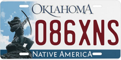 OK license plate 086XNS