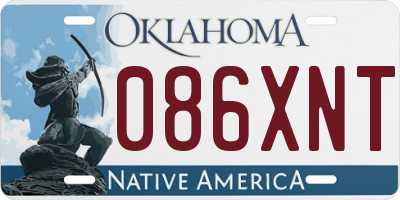 OK license plate 086XNT