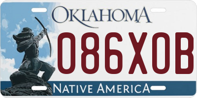 OK license plate 086XOB