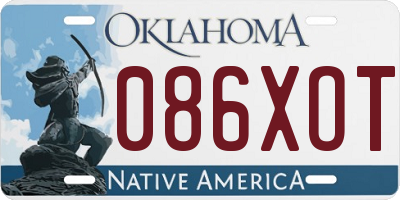 OK license plate 086XOT