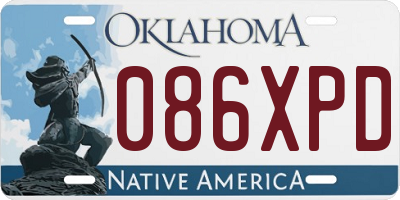 OK license plate 086XPD