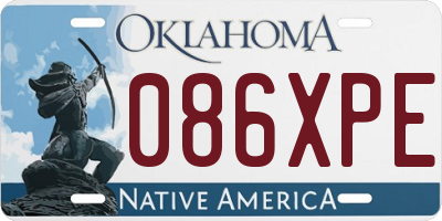 OK license plate 086XPE