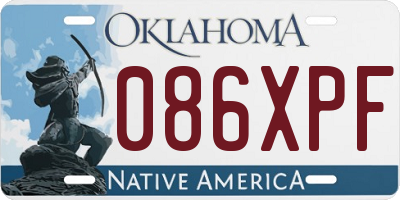 OK license plate 086XPF