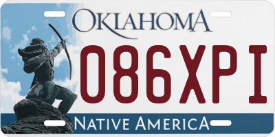 OK license plate 086XPI