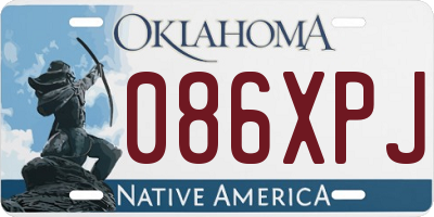 OK license plate 086XPJ