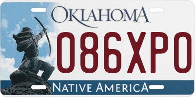 OK license plate 086XPO