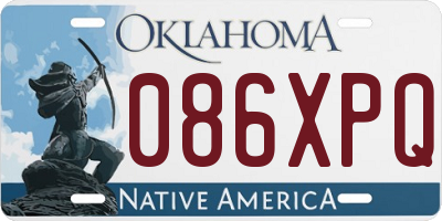 OK license plate 086XPQ