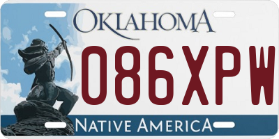OK license plate 086XPW