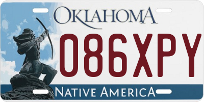 OK license plate 086XPY