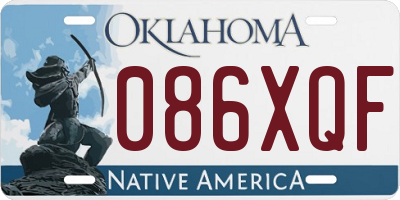 OK license plate 086XQF