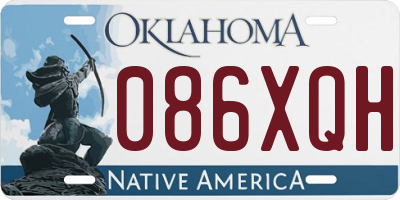 OK license plate 086XQH