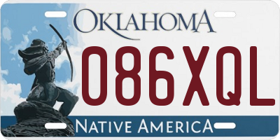 OK license plate 086XQL