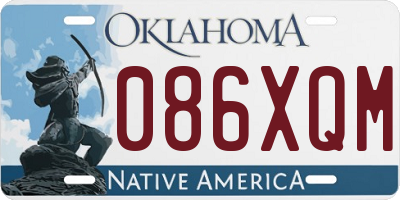 OK license plate 086XQM