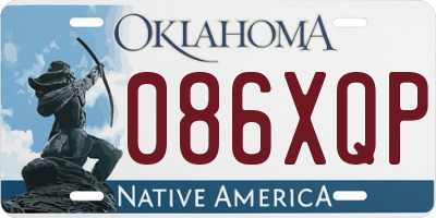 OK license plate 086XQP