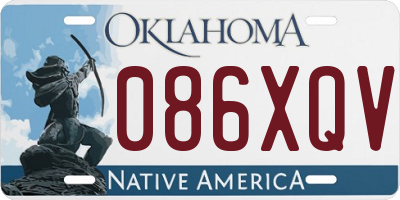 OK license plate 086XQV