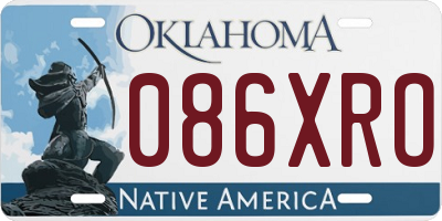 OK license plate 086XRO