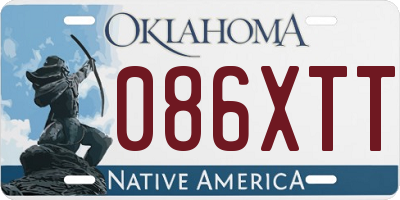 OK license plate 086XTT