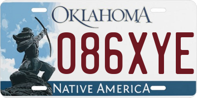 OK license plate 086XYE