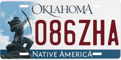 OK license plate 086ZHA