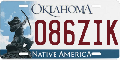 OK license plate 086ZIK