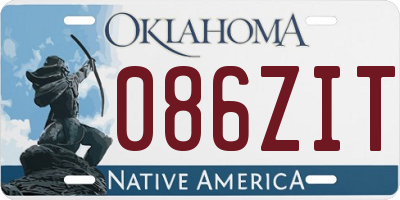 OK license plate 086ZIT