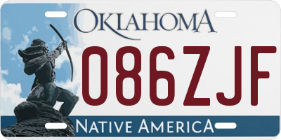 OK license plate 086ZJF
