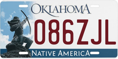 OK license plate 086ZJL