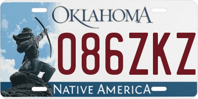 OK license plate 086ZKZ