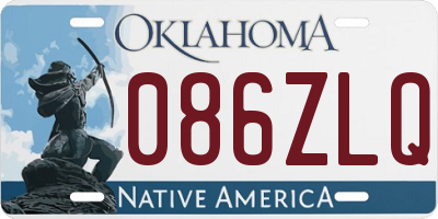 OK license plate 086ZLQ