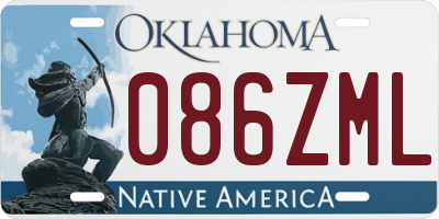 OK license plate 086ZML