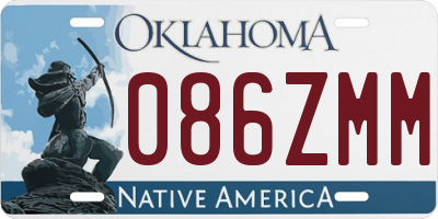 OK license plate 086ZMM