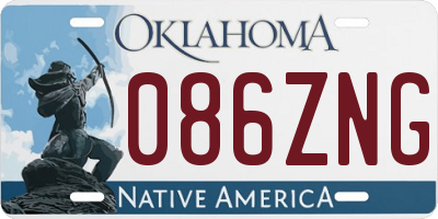 OK license plate 086ZNG