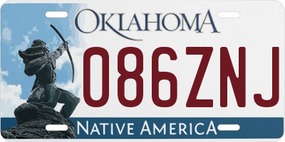 OK license plate 086ZNJ