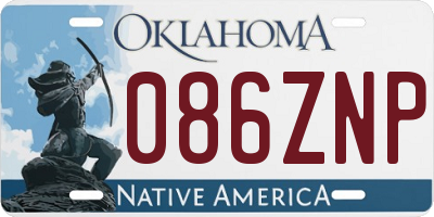 OK license plate 086ZNP