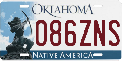 OK license plate 086ZNS