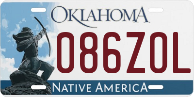 OK license plate 086ZOL