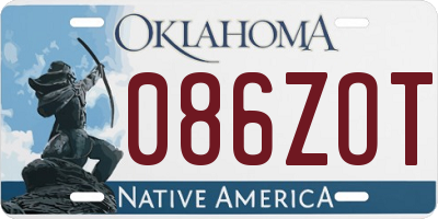 OK license plate 086ZOT