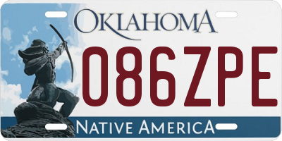 OK license plate 086ZPE