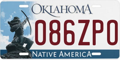 OK license plate 086ZPO