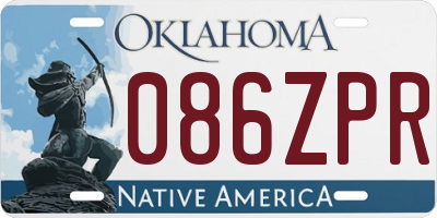 OK license plate 086ZPR