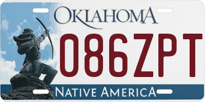OK license plate 086ZPT